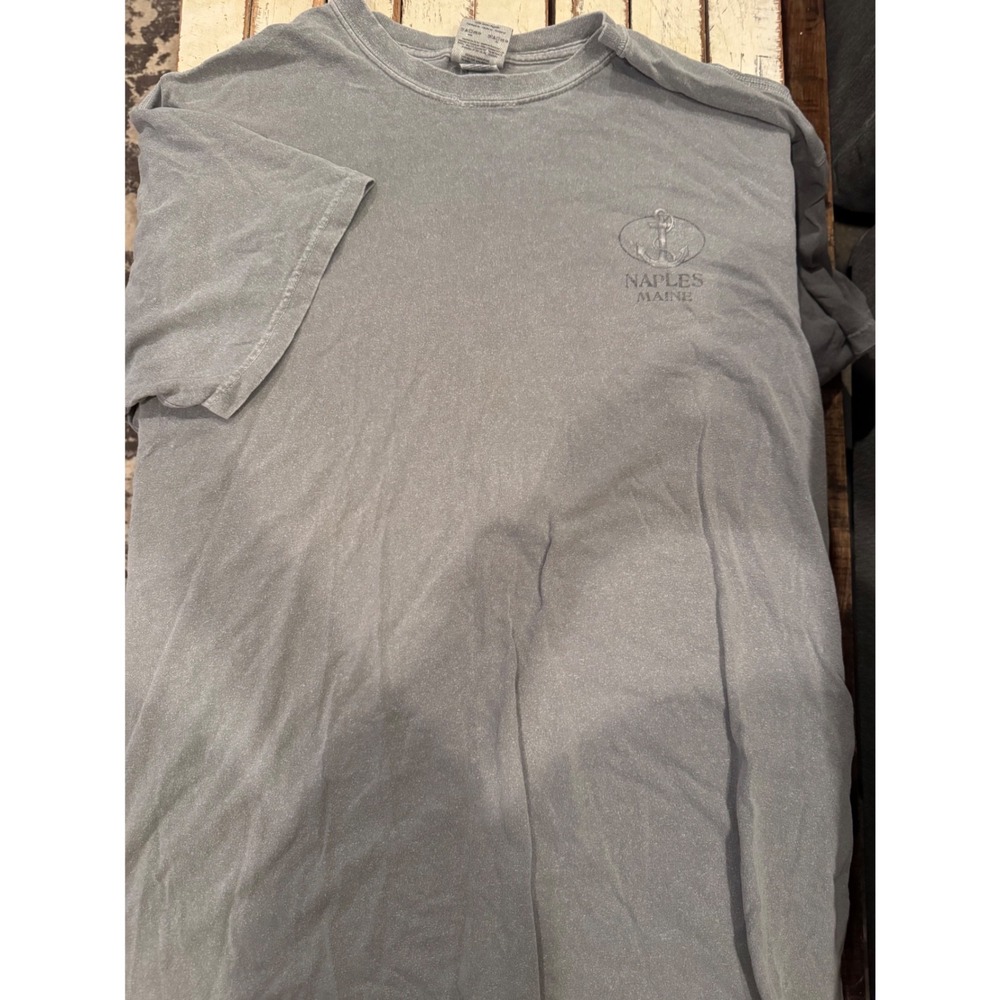 Comfort Colors Naples Maine Drop Anchor Graphic T-Shirt Gray XL